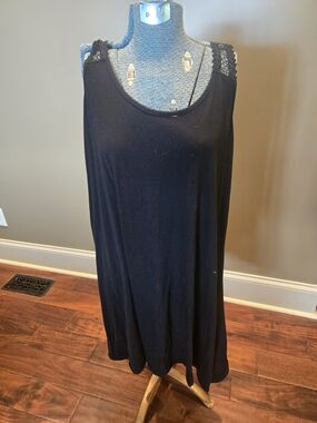 Black Crochet-Trim Tank Top